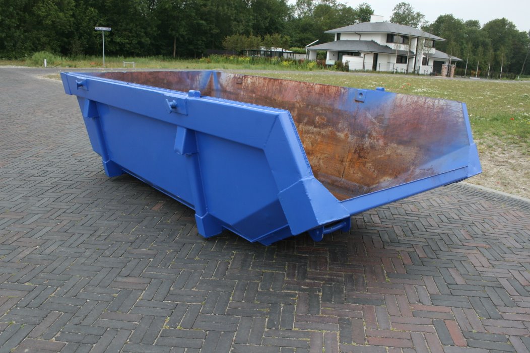 6 m3 afval container stadskanaal recycling, schuin binnenkant